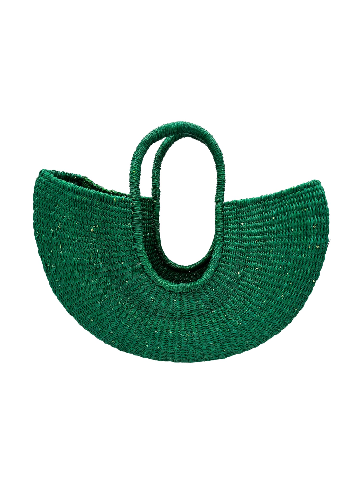 Green Curved Basket Tote